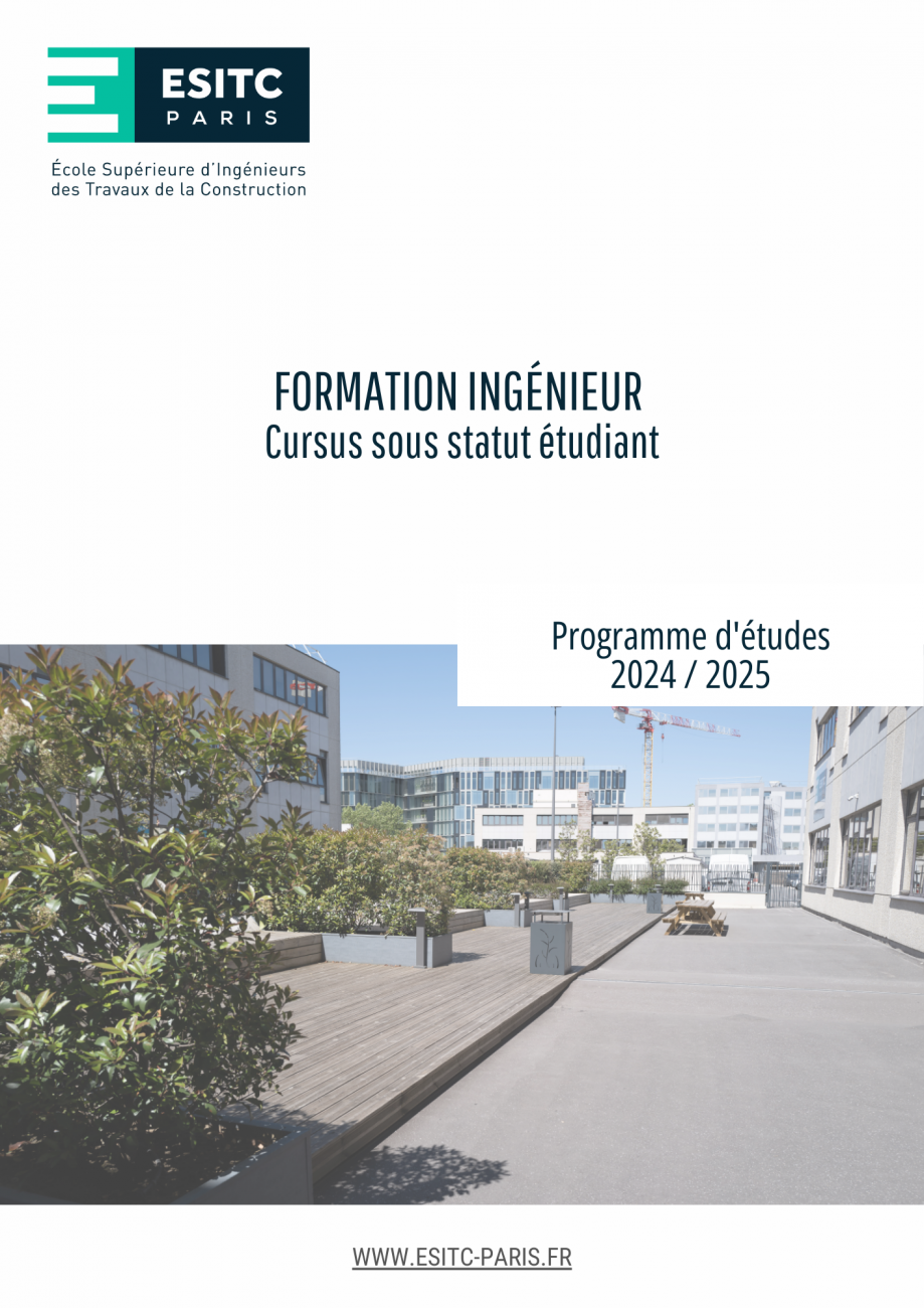 ESITC paris matières enseignées formation ingénieur post bac